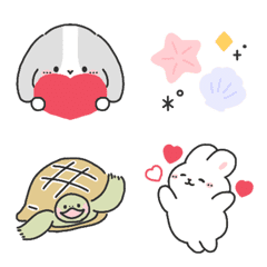 Simple kawaii bunny emoji for summer