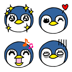 Penguin emoji with cute eyelashes