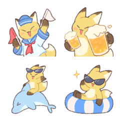 Cheerful fox Emoji 4 [summer]