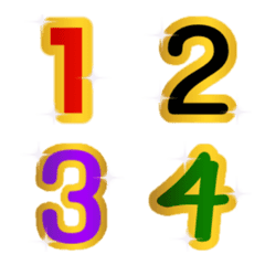 Number classic colour gold emoji animate