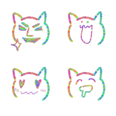 Colorful Cat Emoji Face