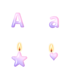 purple pink Candle ABC 123 Letter Emoji