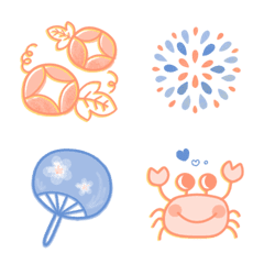 *Summer* Simple Emoji (Blue & Orange)