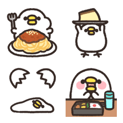 Rounded bird animated emoji food