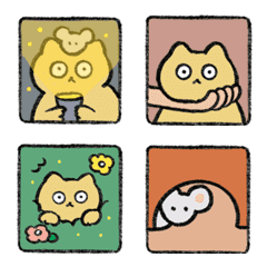 Move! A yellow lazy cat emoji 2