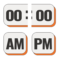 [Time] Time emoji with White-Orange tone