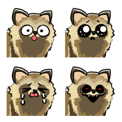 emoji raccoon dog with face of emotions