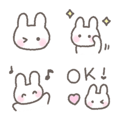hand drawn rabbit pastel color emoji