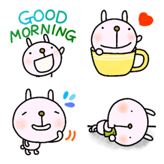 yuko's pinkrabbit (greeting) Emoji 3