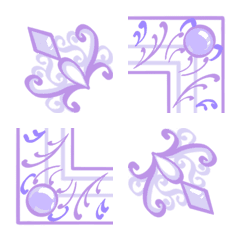 フレーム絵文字 vol.72 カリグラフィ薄紫