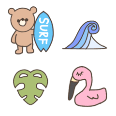 Aloha and Surf Emojis.