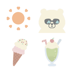 Pastel cute summer emoji.