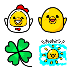 Emoji of chicks and chickens.