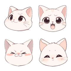 animal stickers-white cat
