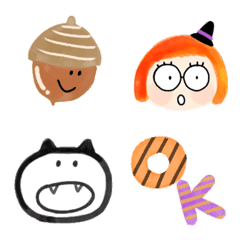 water color cute emoji 3 autumn