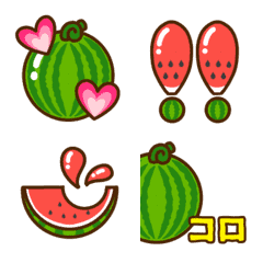 Moving watermelon emoji