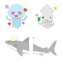 colored paper sea creatures emoji