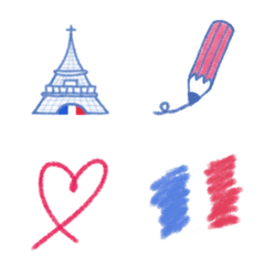 French tricolor fan emojis 10