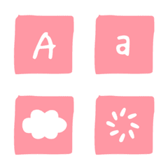 white pink square Letter Emoji
