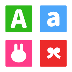 bright colors square Letter Emoji