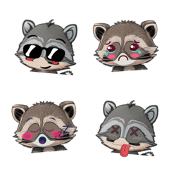 Cute Raccoon Emojis Part3