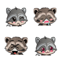 Cute Raccoon Emojis Part2