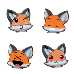 Cute Fox Emojis part2