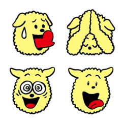 Happy yellow dog feeling emoji