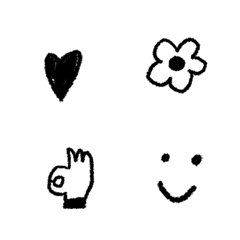simple monochrome moving emoji