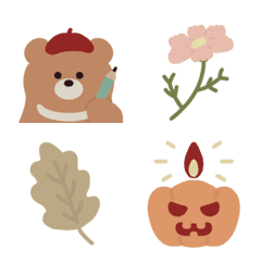 Emoji in deep autumn colors.