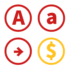 red seal round Letter Emoji