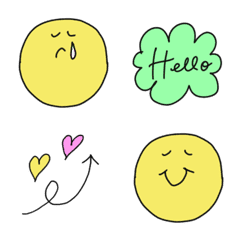 Handwriting cute smile emoji