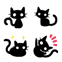 Bergerak! emoji kucing hitam