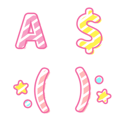 粉色 斜條紋 ♥ ABC 123 英文 數字 字母
