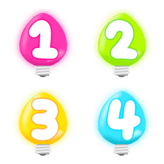 Number neon light colourful puffy emoji