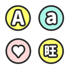 bright colors Circle round Letter Emoji