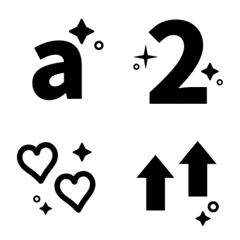 simple black shiny Letter Emoji