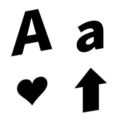 simple black  Letter Emoji