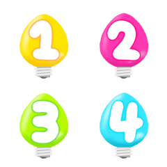 Number neon light colour emoji animate