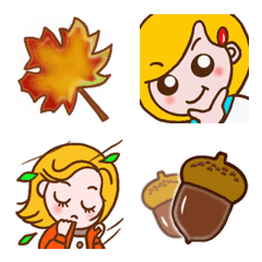 girls talk autumn emoji