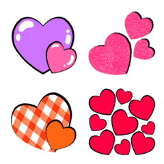 Cute  heart emoji in 10 colors