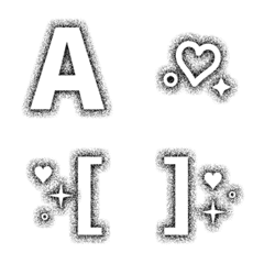 ONLY black comic style Letter Emoji