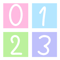 numbers on a pastel background