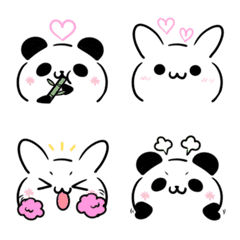 Move Emoji of panda & rabbits