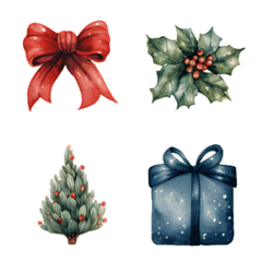 Christmas things watercolor style