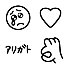 simple handwritten emojis black