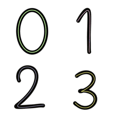 Numbers. Pastel background with black.