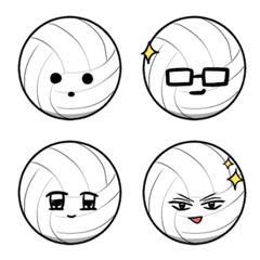 Emoji volleyball with faces of emotions