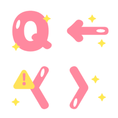 deco simple shine pink Letter Emoji