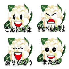 It is a funny face emoji of cauliflower.